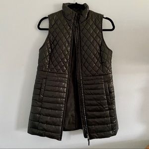 Talbots long quilted puffer vest black